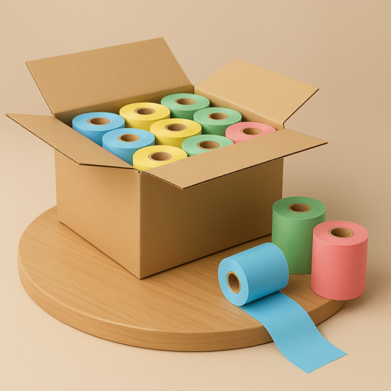 79mm x 45 Mtrs Coloured Thermal Paper Rolls | ₹47 per Piece / ₹5,640 per Box (120 Nos)