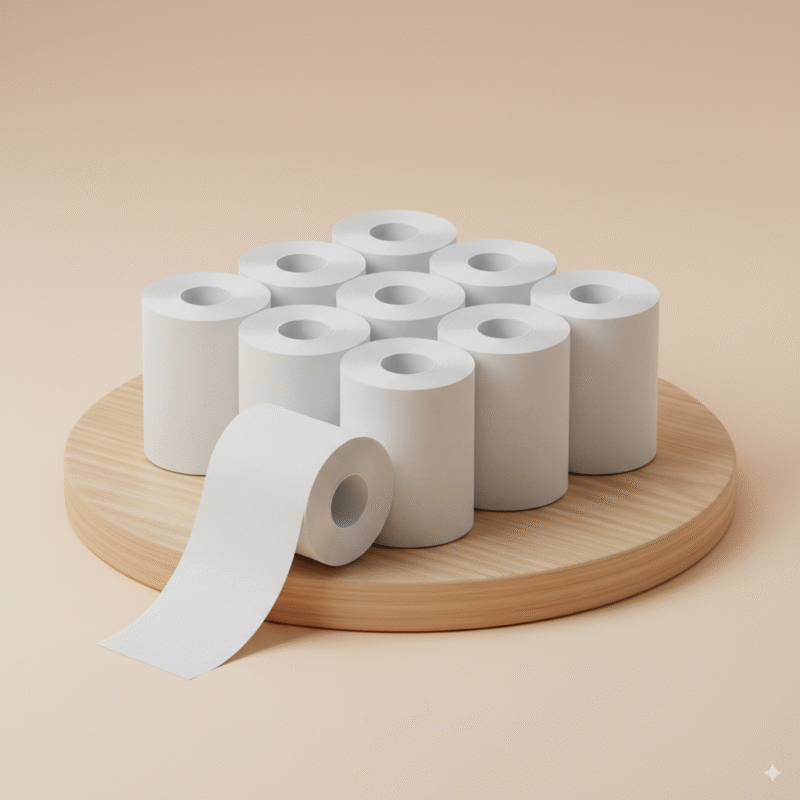 56mm x 14 Mtrs Coreless White Thermal Paper Rolls | ₹9 per Piece (500 Rolls) / ₹4,500 per Box (500 Nos)